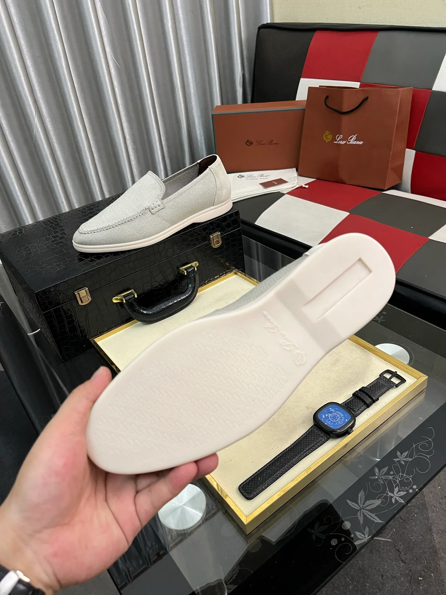 Men's men's shoes💰420⌚️⌚️Loro*Piana pure original 2025 soft and comfortable LP deerskin flat-soled casual star's same style slip-on Loaf men's shoes, size: 38-446️⃣colors available
